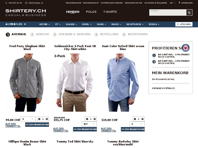 Screenshot des Shops