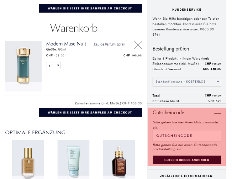 wie wird ein Estee Lauder Gutscheincode eingeloest