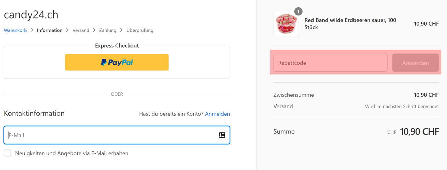 wie ist ein candy24 Gutscheincode einzulösen