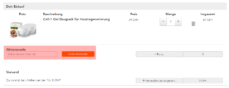 wie wird ein dinichance ch Gutscheincode eingeloest