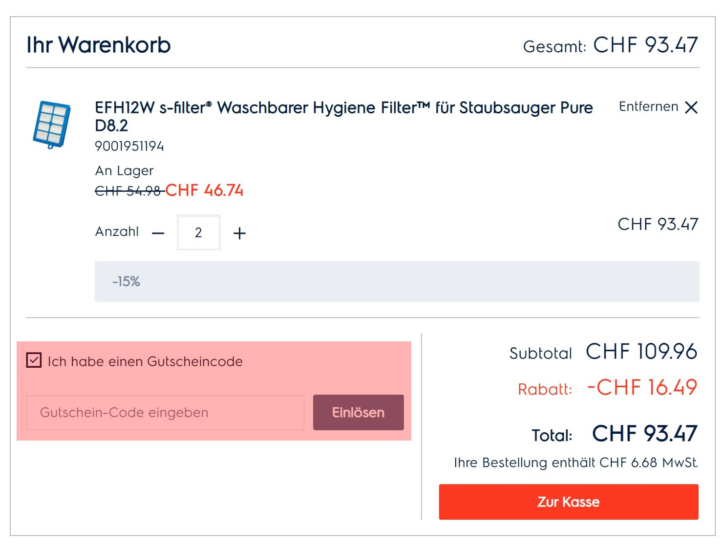 wie ist ein Electrolux Gutscheincode einzulösen