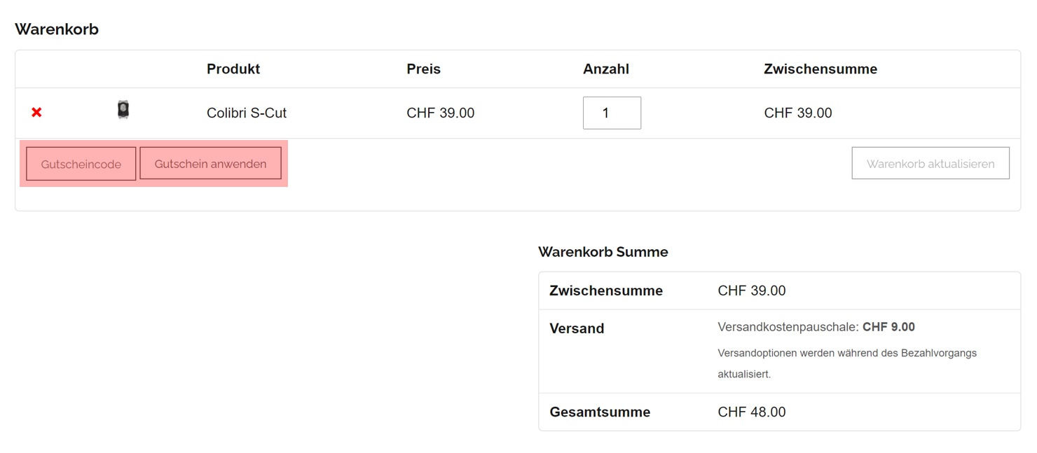 wie ist ein fumar.ch Gutscheincode einzulösen
