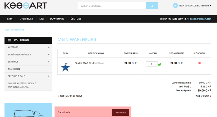wo muss ein keeeart.ch Gutscheincode eingeloest werden