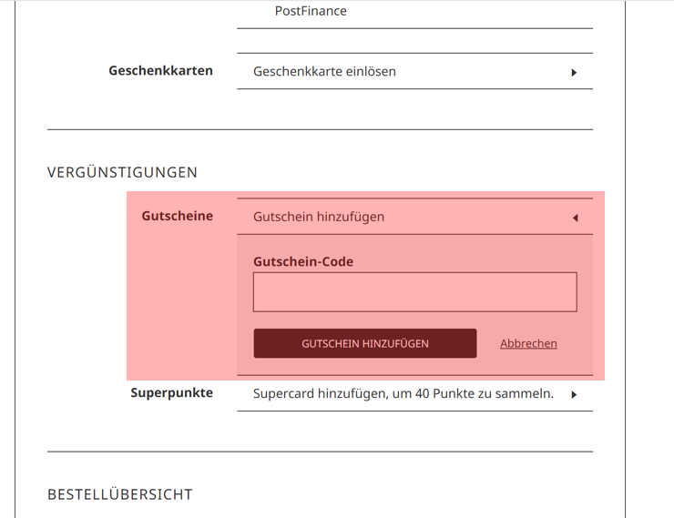 wie wird ein livique ch Gutscheincode eingeloest