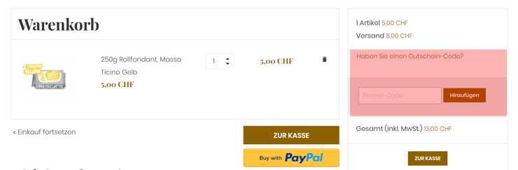 wie wird ein minischoggi ch Gutscheincode eingeloest