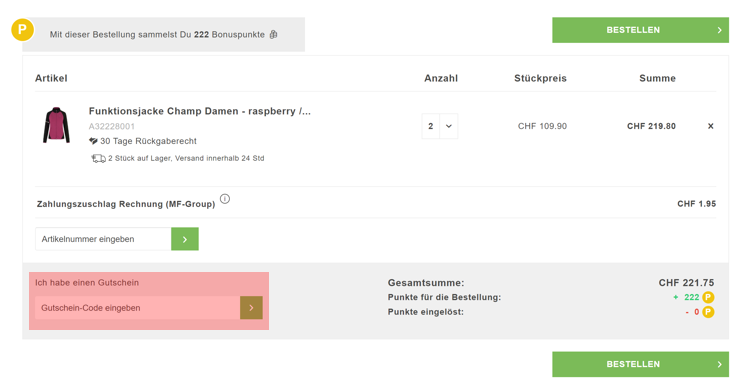 wie wird ein reitsport.ch Gutscheincode eingeloest