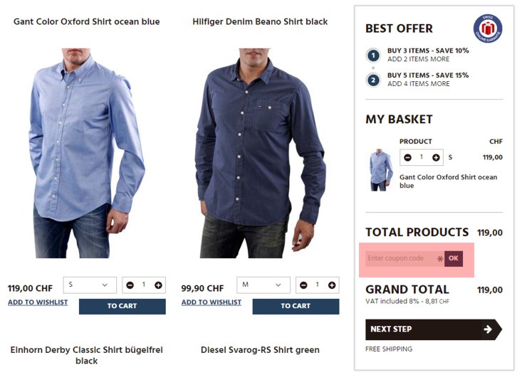 wo muss ein shirtery.ch Gutscheincode eingeloest werden