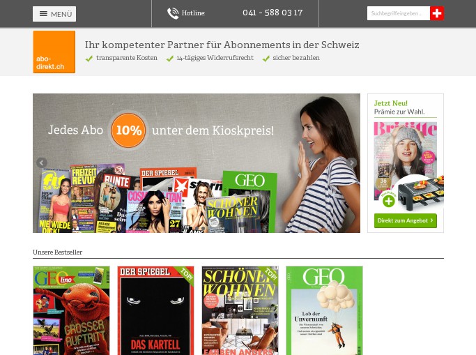Screenshot des Shops