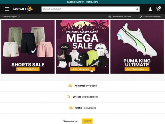 Screenshot des Shops