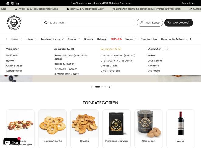 Screenshot des Shops
