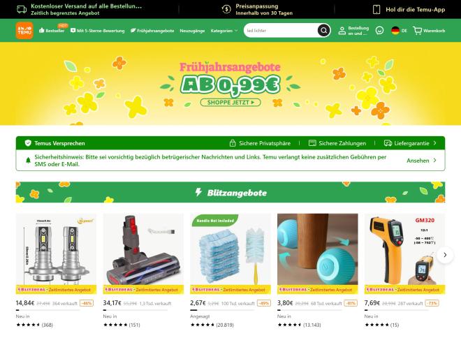 Screenshot des Shops