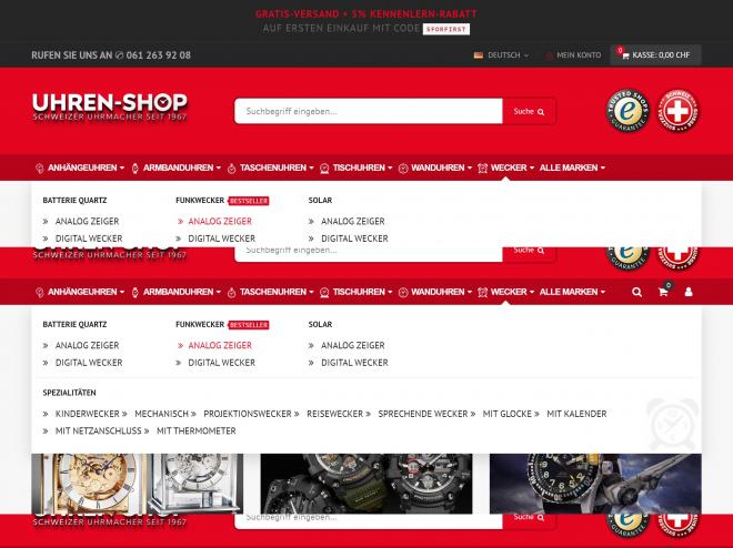 Screenshot des Shops