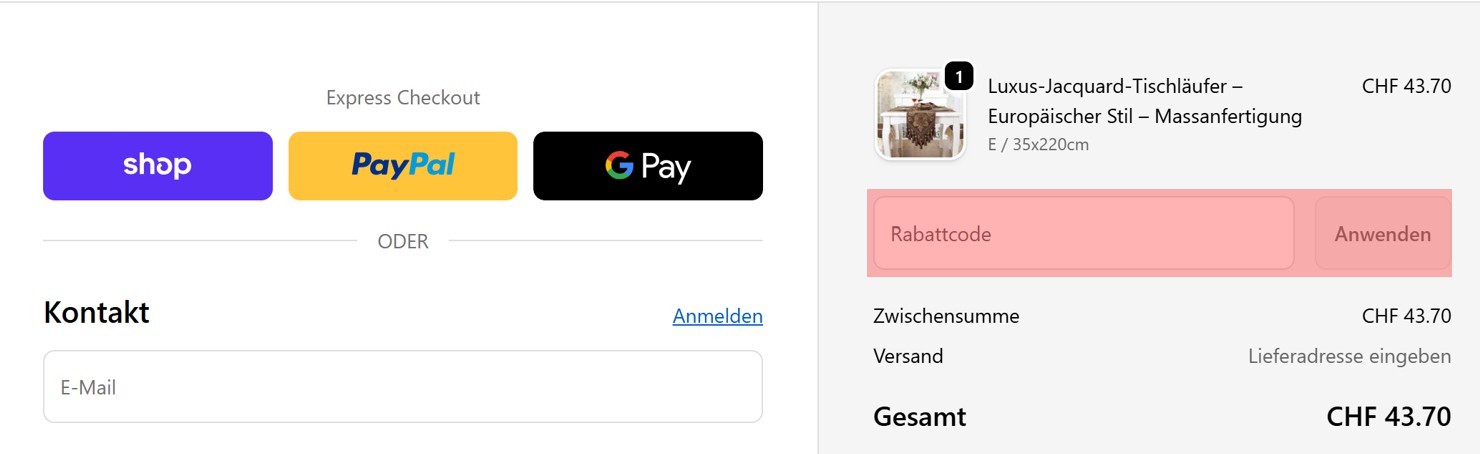 wie ist ein Palace Home  Gutscheincode einzulösen