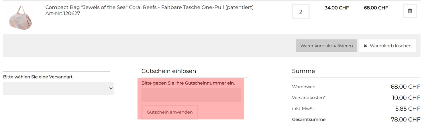 wie ist ein Formsign Gutscheincode einzulösen